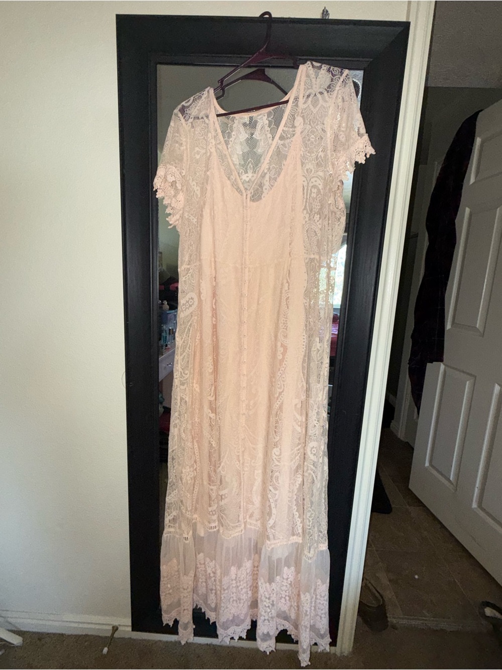 TORRID Pale Pink Lace Maxi Dress